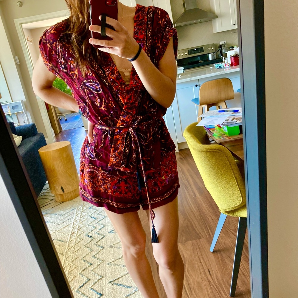 Free People 2 piece matching co-ords: shorts and jacket with belt